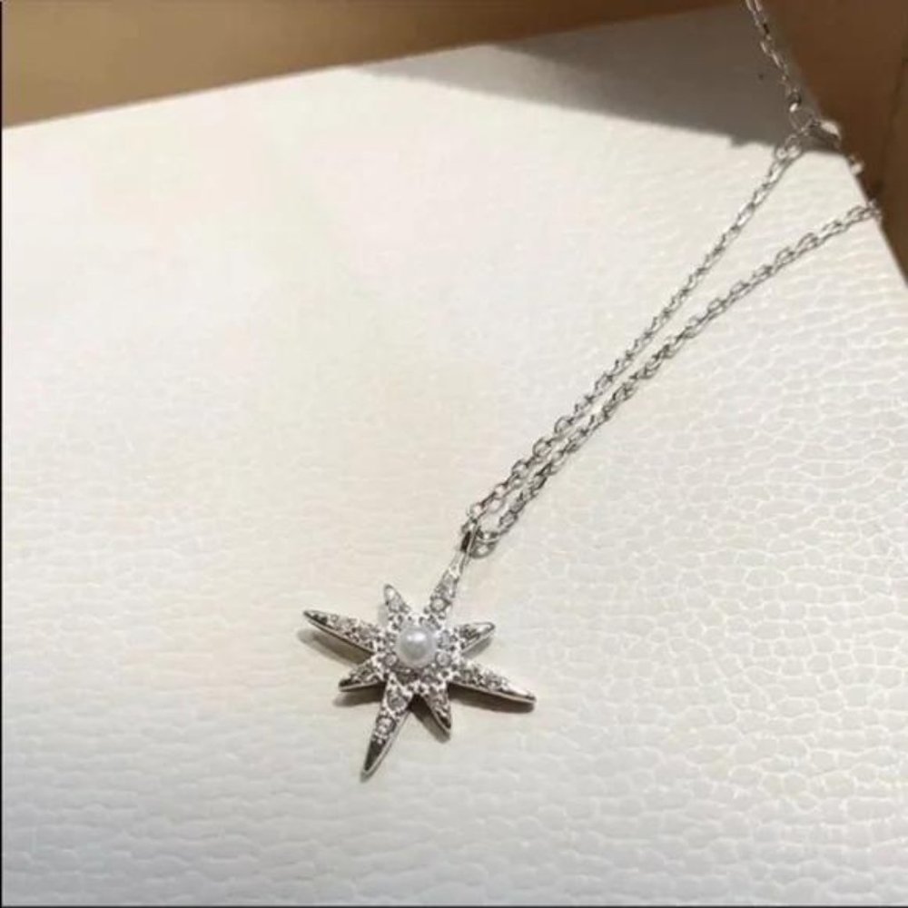 STAR 925 STERLING SILVER DOUBLE LAYERED NECKLACE, NICE NECKLACE, CUTE NECKLACE - Picture 3 of 3